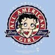 Betty Boop Kids T-shirt All American Girl Youth Light Blue Tee Shirt