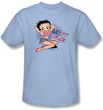 Betty Boop Kids T-shirt All American Girl Youth Light Blue Tee Shirt