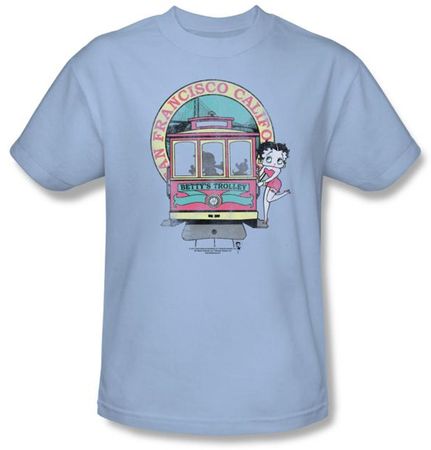 Betty Boop Kids T-shirt Betty's Trolley Youth Light Blue Tee Shirt