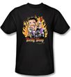 Betty Boop Kids T-shirt Biker Flames Boop Youth Black Tee Shirt