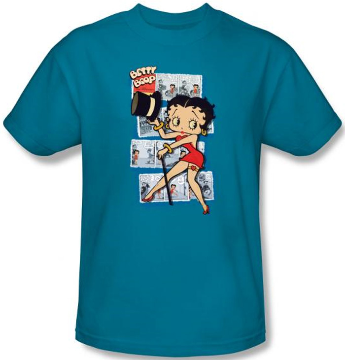 Betty Boop Kids T-shirt Comic Strip Youth Turquoise Tee Shirt - Betty ...