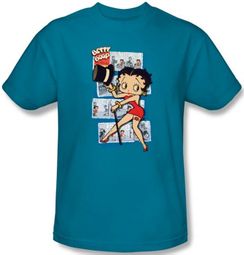 Betty Boop Kids T-shirt Comic Strip Youth Turquoise Tee Shirt