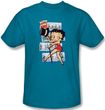 Betty Boop Kids T-shirt Comic Strip Youth Turquoise Tee Shirt
