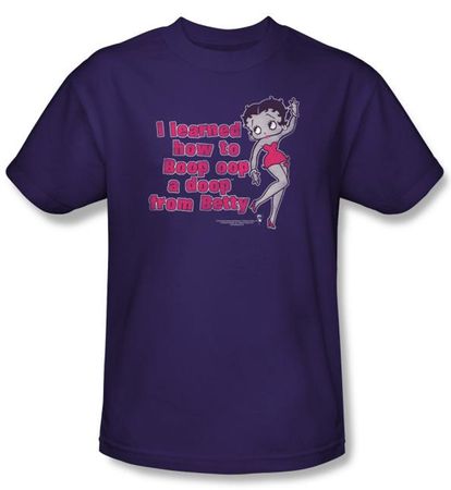 Betty Boop Kids T-shirt Learned From Betty Youth Purple Tee Shirt