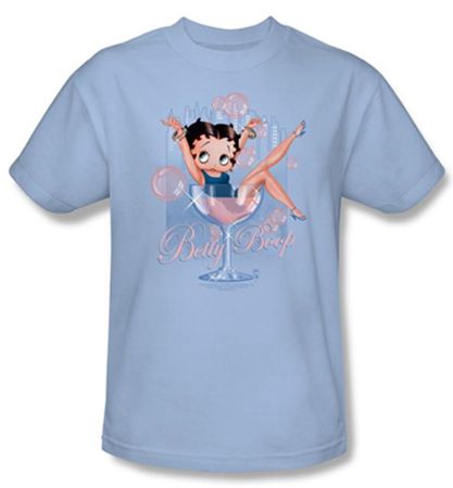 Betty Boop Kids T-shirt Pink Champagne Youth Light Blue Tee Shirt