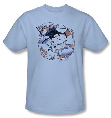 Betty Boop Kids T-shirt S.s. Vintage Youth Light Blue Tee Shirt