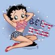 Betty Boop Ladies T-shirt All American Girl Light Blue Tee Shirt