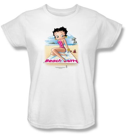 Betty Boop Ladies T-shirt Beach Betty White Tee Shirt
