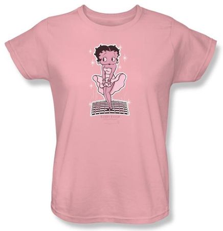 Betty Boop Ladies T-shirt Hollywood Legend Pink Tee Shirt
