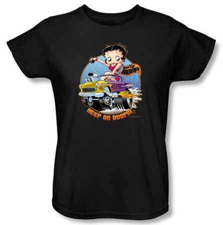 Betty Boop Ladies T-shirt Keep On Boopin Black Tee Shirt