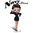 Betty Boop Ladies T-shirt Navy Boop White Tee Shirt