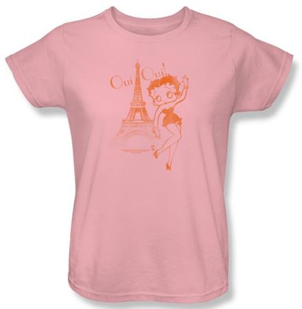 Betty Boop Ladies T-shirt Oui Oui Pink Tee Shirt