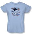 Betty Boop Ladies T-shirt S.s. Vintage Light Blue Tee Shirt