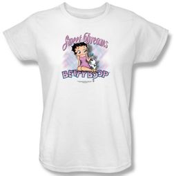 Betty Boop Ladies T-shirt Sweet Dreams White Tee Shirt