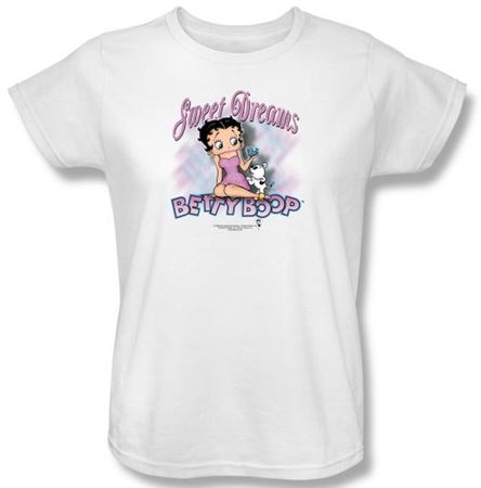 Betty Boop Ladies T-shirt Sweet Dreams White Tee Shirt
