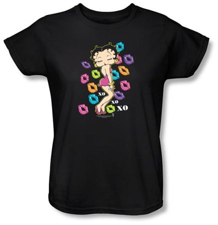 Betty Boop Ladies T-shirt Tripple Xo Black Tee Shirt