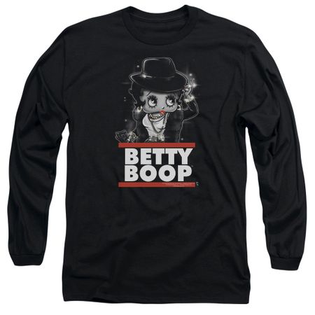 Betty Boop Long Sleeve Shirt Bling Bling Boop Black Tee T-Shirt
