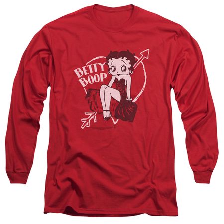 Betty Boop Long Sleeve Shirt Lover Girl Red Tee T-Shirt