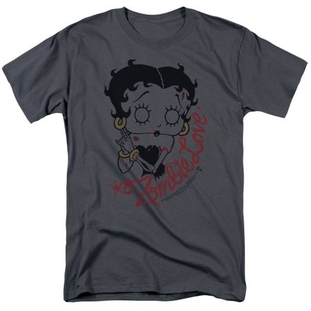 Betty Boop Shirt Classic Zombie Charcoal Tee T-Shirt