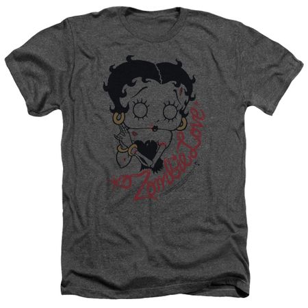 Betty Boop Shirt Classic Zombie Heather Charcoal T-Shirt