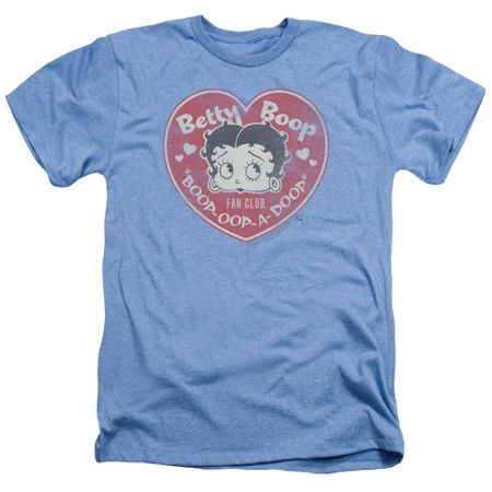Betty Boop Shirt Fan Club Heart Heather Light Blue T-Shirt