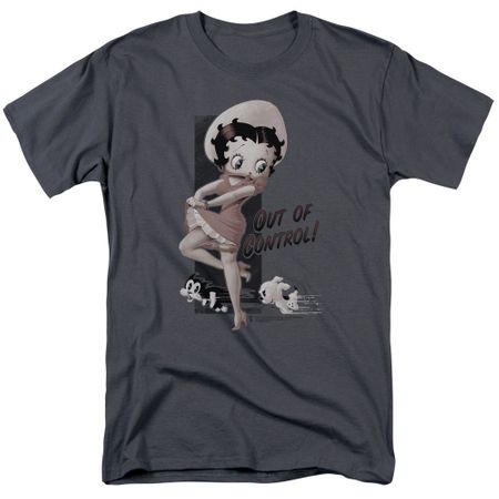 Betty Boop Shirt Out Of Control Charcoal Tee T-Shirt
