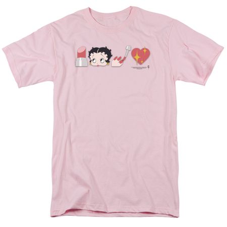 Betty Boop Shirt Symbols Pink Tee T-Shirt