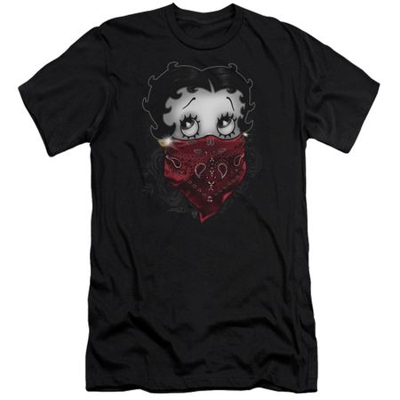 Betty Boop Slim Fit Shirt Bandana & Roses Black T-Shirt
