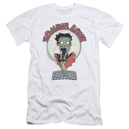 Betty Boop Slim Fit Shirt Breezy Zombie Love White T-Shirt