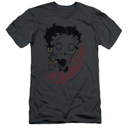 Betty Boop Slim Fit Shirt Classic Zombie Charcoal T-Shirt Betty Boop Slim Fit Shirt Classic Zombie Charcoal T-Shirt