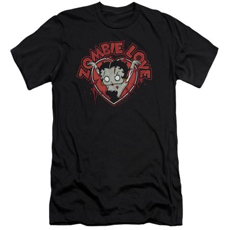 Betty Boop Slim Fit Shirt Heart You Forever Black T-Shirt