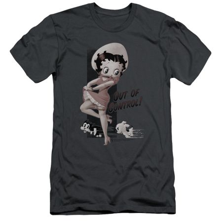 Betty Boop Slim Fit Shirt Out Of Control Charcoal T-Shirt