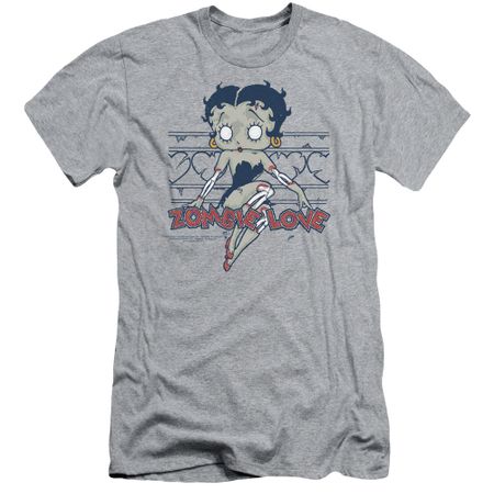 Betty Boop Slim Fit Shirt Zombie Pinup Athletic Heather T-Shirt