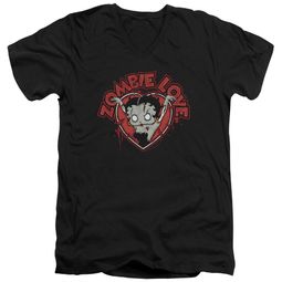 Betty Boop Slim Fit V-Neck Shirt Heart You Forever Black T-Shirt Betty Boop Slim Fit V-Neck Shirt Heart You Forever Black T-Shirt