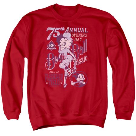 Betty Boop Sweatshirt Boop Ball Adult Red Sweat Shirt