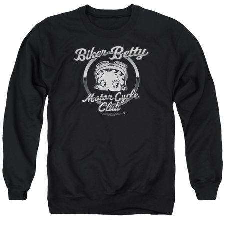 Betty Boop Sweatshirt Chromed Logo Adult Black Sweat Shirt