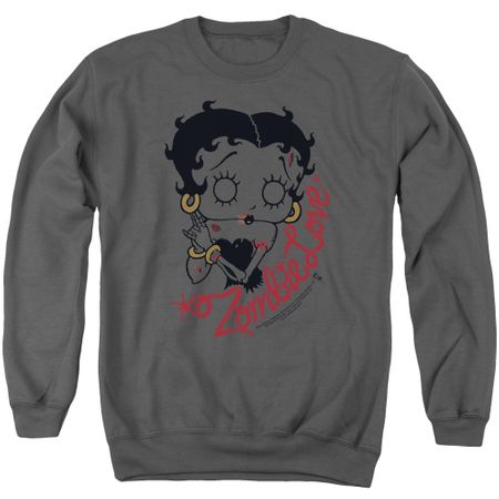 Betty Boop Sweatshirt Classic Zombie Adult Charcoal Sweat Shirt