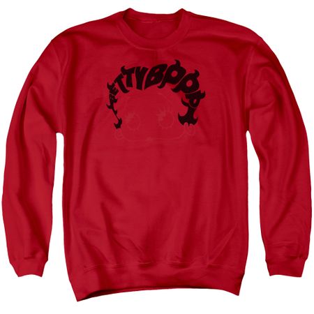 Betty Boop Sweatshirt Word Hair Adult Red Sweat Shirt