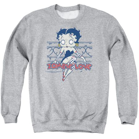 Betty Boop Sweatshirt Zombie Pinup Adult Athletic Heather Sweat Shirt