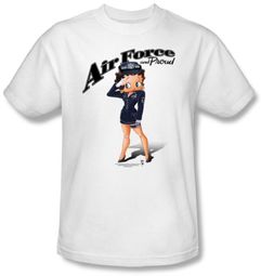 Betty Boop T-shirt Air Force Boop Adult White Tee Betty Boop T-shirt Air Force Boop Adult White Tee