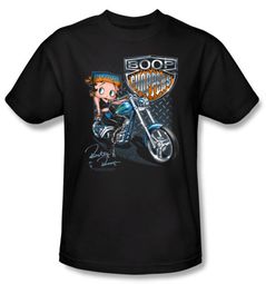 Betty Boop T-shirt Boop Choppers Adult Black Tee Betty Boop T-shirt Boop Choppers Adult Black Tee