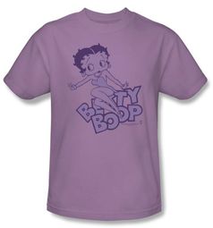 Betty Boop T-shirt Boop On Boop Adult Lilac Tee Betty Boop T-shirt Boop On Boop Adult Lilac Tee