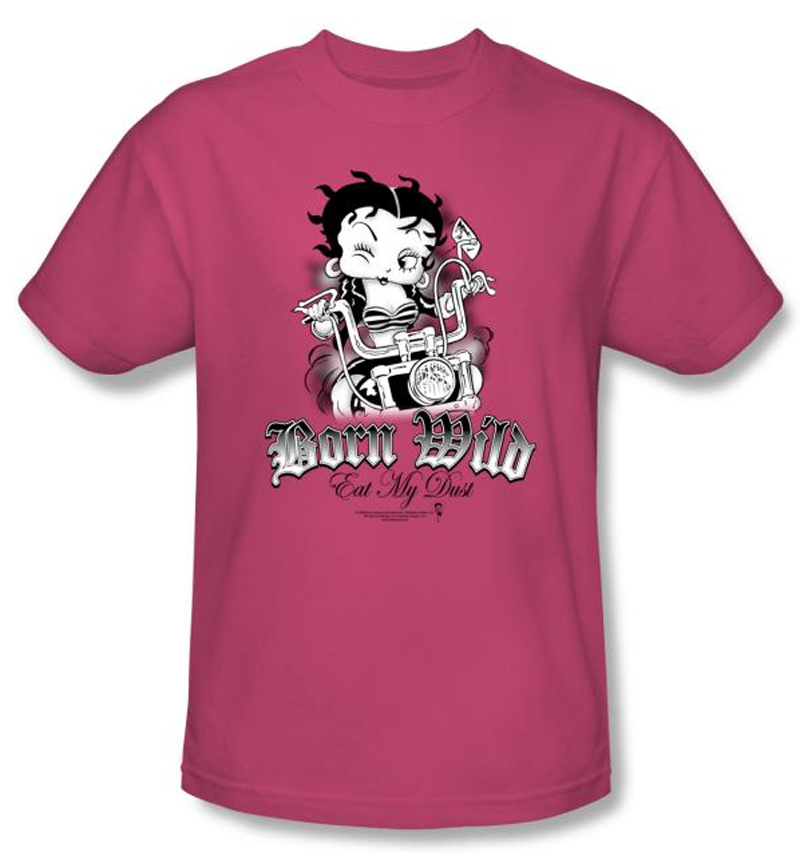 Betty Boop T-shirt Born Wild Adult Hot Pink Tee