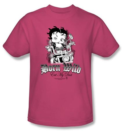 Betty Boop T-shirt Born Wild Adult Hot Pink Tee