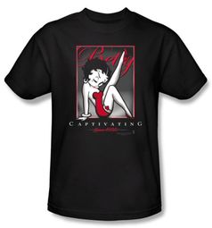 Betty Boop T-shirt Captivating Adult Black Tee Betty Boop T-shirt Captivating Adult Black Tee