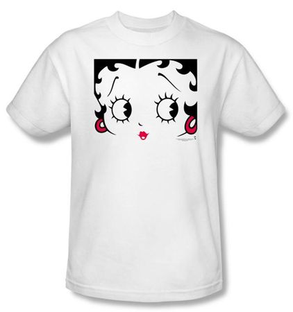Betty Boop T-shirt Close Up Adult White Tee