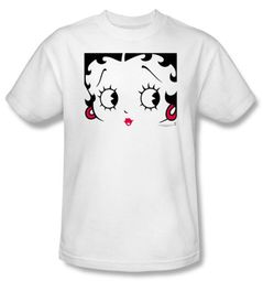 Betty Boop T-shirt Close Up Adult White Tee Betty Boop T-shirt Close Up Adult White Tee
