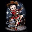 Betty Boop T-shirt Country Star Adult Black Tee