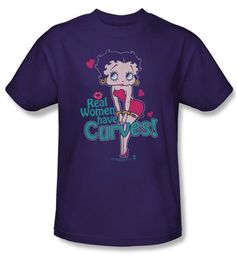 Betty Boop T-shirt Curves Adult Purple Tee Shirt Betty Boop T-shirt Curves Adult Purple Tee Shirt
