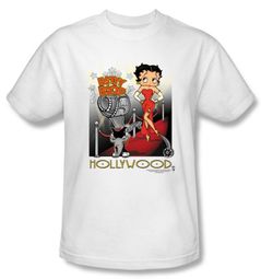 Betty Boop T-shirt Hollywood Adult White Tee Betty Boop T-shirt Hollywood Adult White Tee